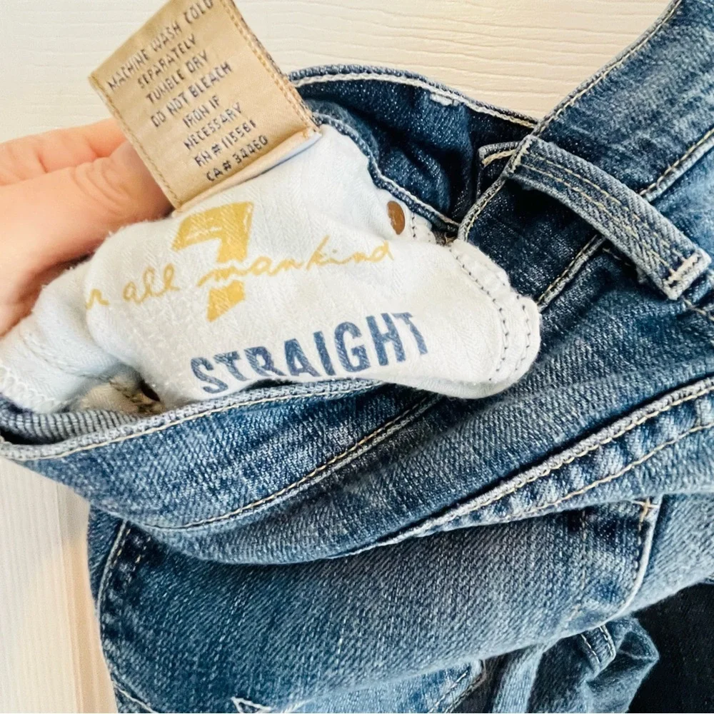 7 For All Mankind Dark Blue Women's Jeans Size 28 Straight Classic Capsule Denim - Picture 9 of 10